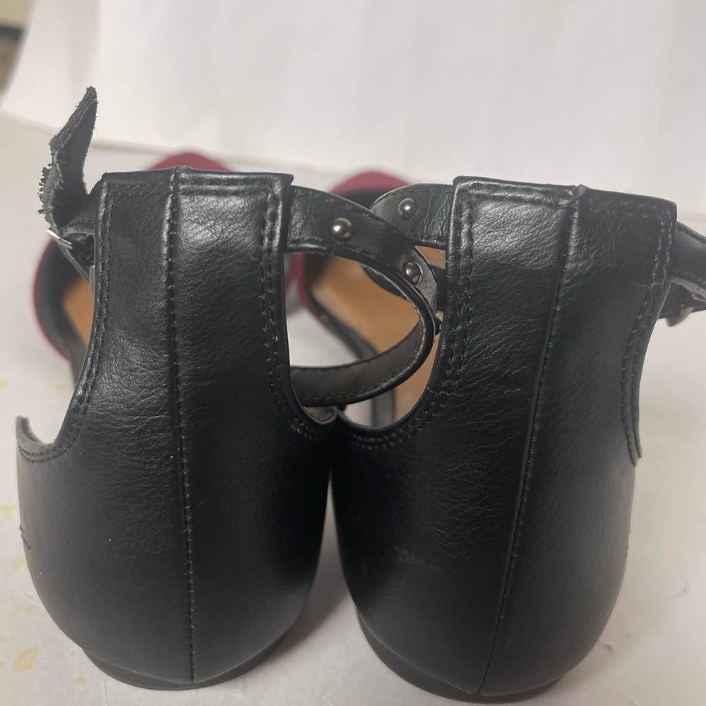 Old Navy Suede Studded Ankle Strap Flats Size 8 - Picture 7 of 7